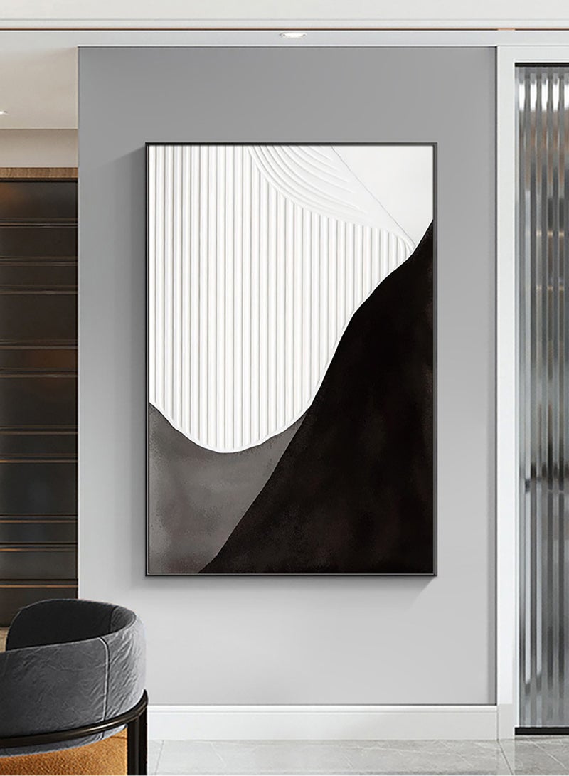 Merry Moments Art Modern Aesthetics Minimalist Architectural Wall Art Fine Art Canvas Prints Pictures For Loft Home Office Living Room Boutique Hotel Decor Black Frame 60x80 cm  - Image 1