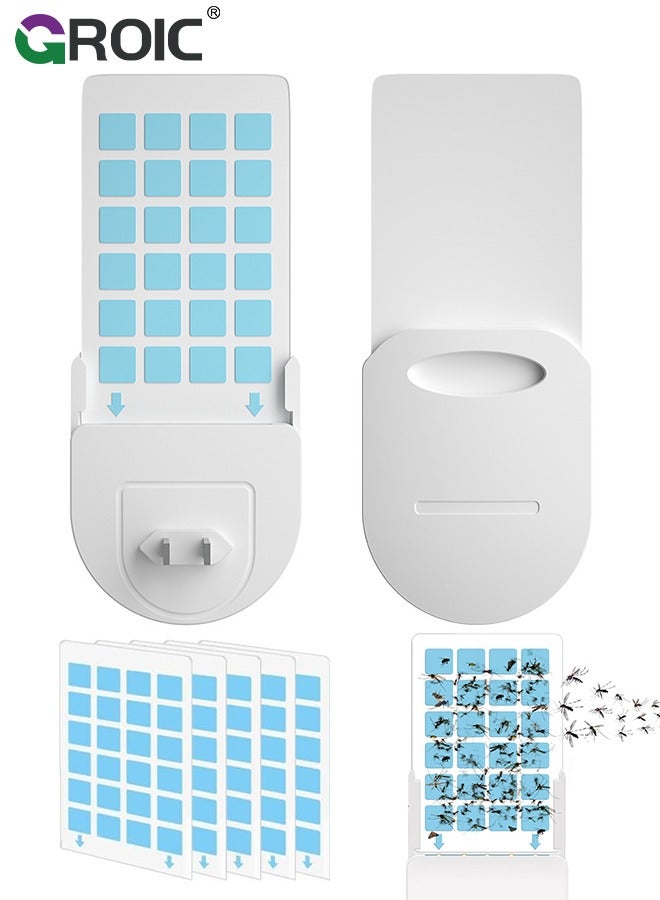 GROIC Fruit Fly Traps for Indoors Plug-in Fly Trap Indoor Flying Insect Trap 2-in-1 Mosquito Trap with Night Light Gnat Traps for House Indoor Fly Trap for Moths Other Flying Insects(1 Device+5 Trap Refill) - Image 1