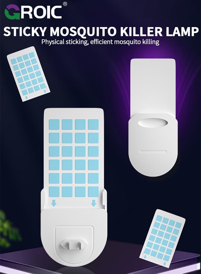 GROIC Fruit Fly Traps for Indoors Plug-in Fly Trap Indoor Flying Insect Trap 2-in-1 Mosquito Trap with Night Light Gnat Traps for House Indoor Fly Trap for Moths Other Flying Insects(1 Device+5 Trap Refill) - Image 2