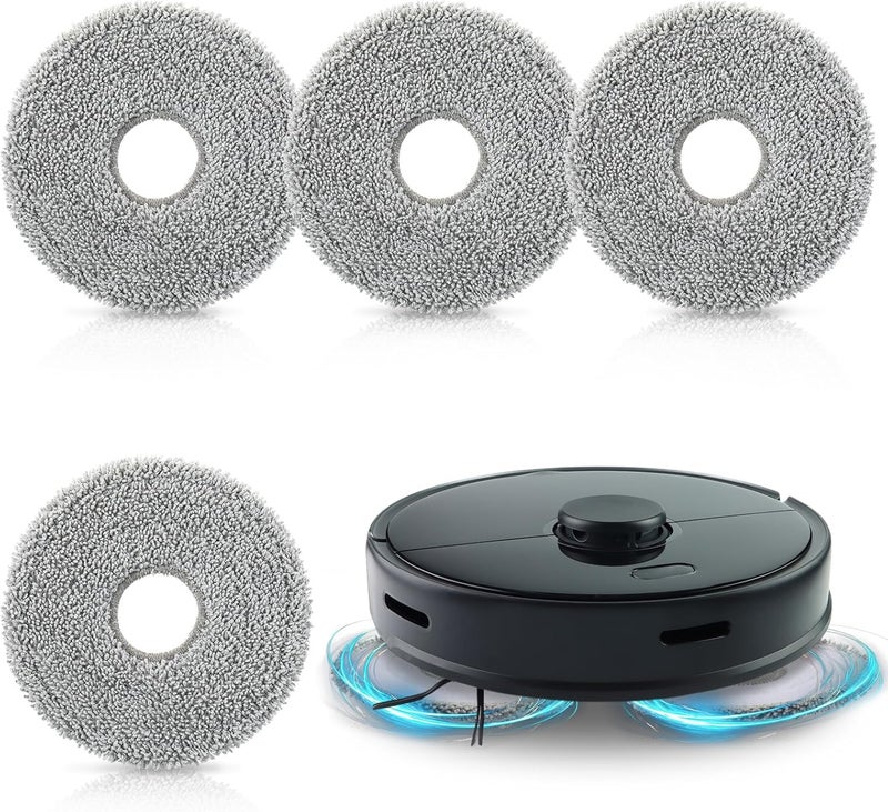 SYOSI Microfiber Replacement Mop Pads Compatible with i-Robot Plus 505/405 Combo Robot, Washable and Reusable Floor Cleaning Pads, Easy to Installate, 4 Pack - Image 1