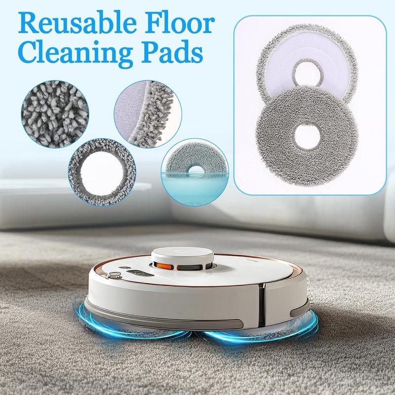 SYOSI Microfiber Replacement Mop Pads Compatible with i-Robot Plus 505/405 Combo Robot, Washable and Reusable Floor Cleaning Pads, Easy to Installate, 4 Pack - Image 4