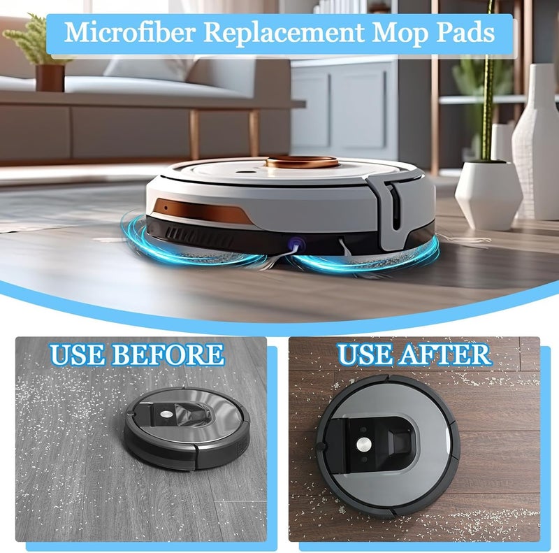 SYOSI Microfiber Replacement Mop Pads Compatible with i-Robot Plus 505/405 Combo Robot, Washable and Reusable Floor Cleaning Pads, Easy to Installate, 4 Pack - Image 3
