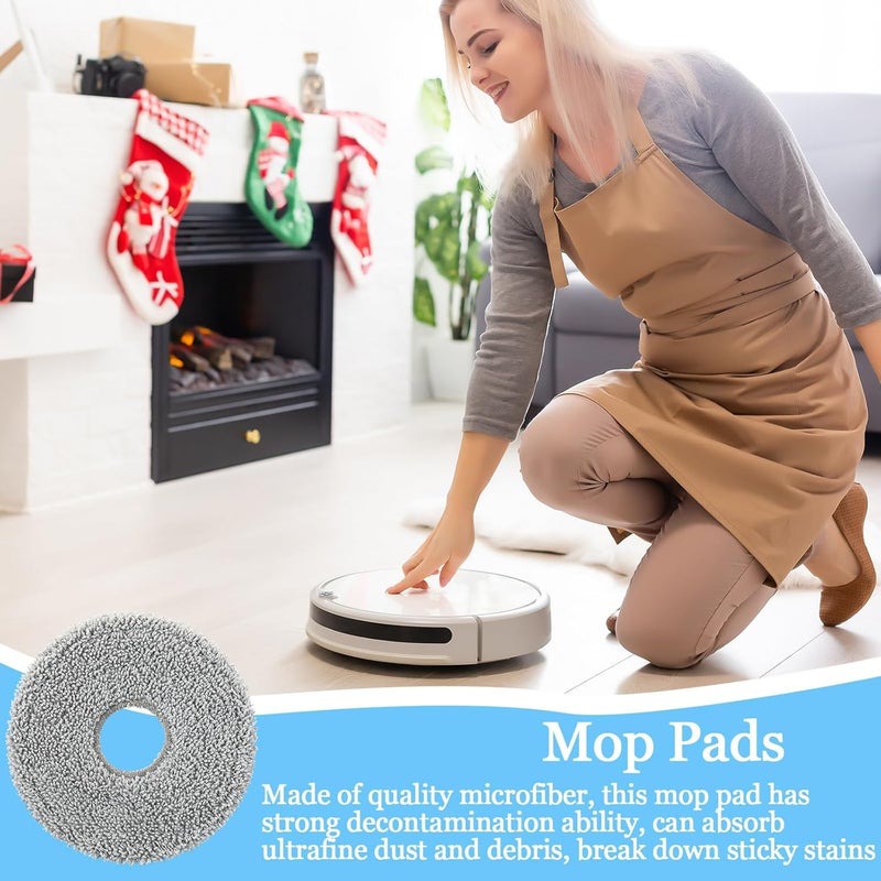 SYOSI Microfiber Replacement Mop Pads Compatible with i-Robot Plus 505/405 Combo Robot, Washable and Reusable Floor Cleaning Pads, Easy to Installate, 4 Pack - Image 2