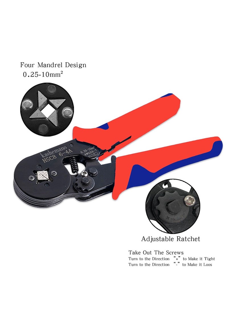 كاشيمانو HSC8 6-4A العقص اللي فيه طيات مجموعة 0.25-10 مم 23-7 AWG أداة العقص الطويق - Image 3