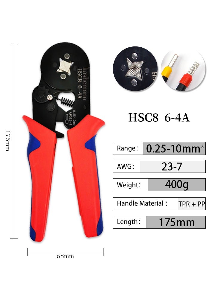 كاشيمانو HSC8 6-4A العقص اللي فيه طيات مجموعة 0.25-10 مم 23-7 AWG أداة العقص الطويق - Image 2