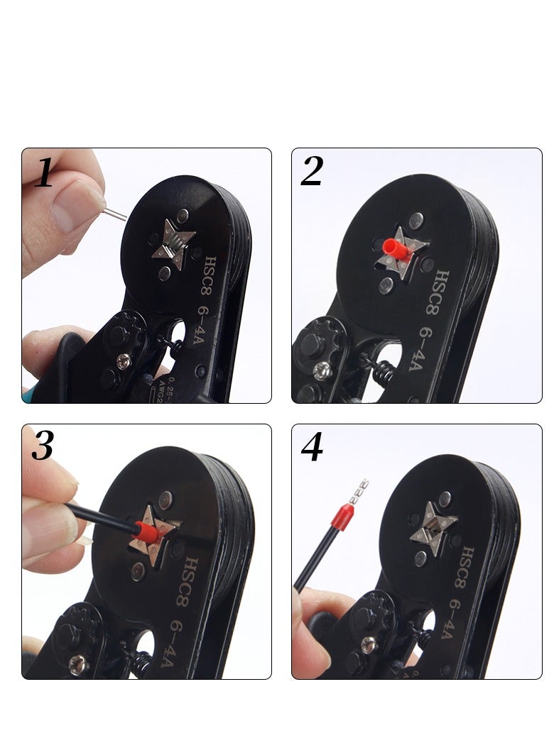 كاشيمانو HSC8 6-4A العقص اللي فيه طيات مجموعة 0.25-10 مم 23-7 AWG أداة العقص الطويق - Image 4