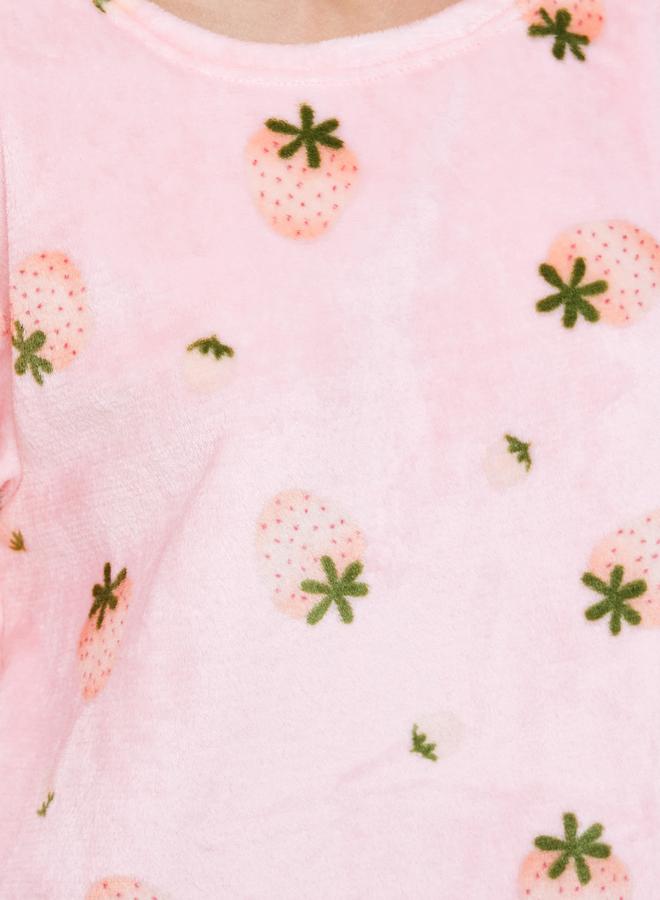 Styli Strawberry Print Polar Fleece Nightdress - Image 3