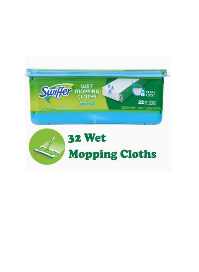 Swiffer 32 -Piece Sweeper Textured Wet Mopping Cloth Refill With TRAP + LOCK Technology - Image 1