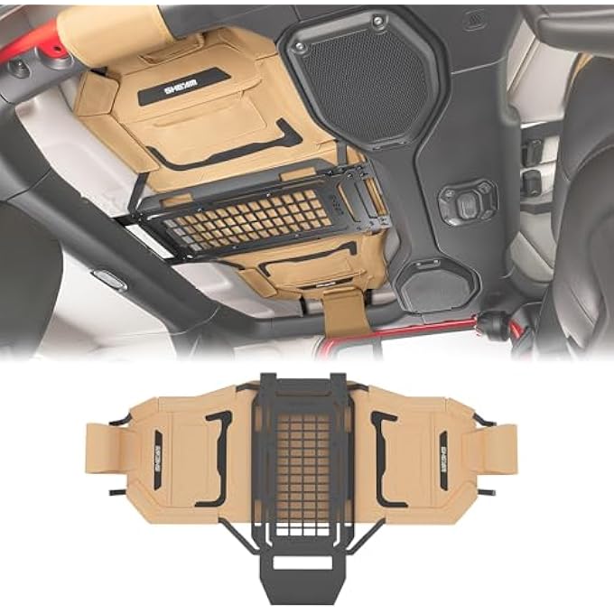 rayihni Jeep Wrangler JL MOLLE Panel Metal Roof Rack with Canvas Insulated Storage Bag, Multifunctional Storage Accessory, Fits 2018-2025 4-Door Models- Rear Row - Image 1