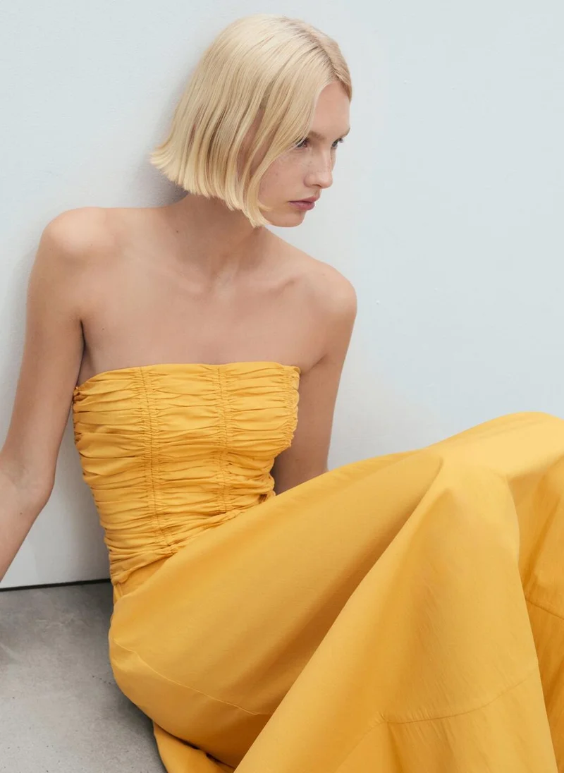 MANGO Long Gathered Skirt