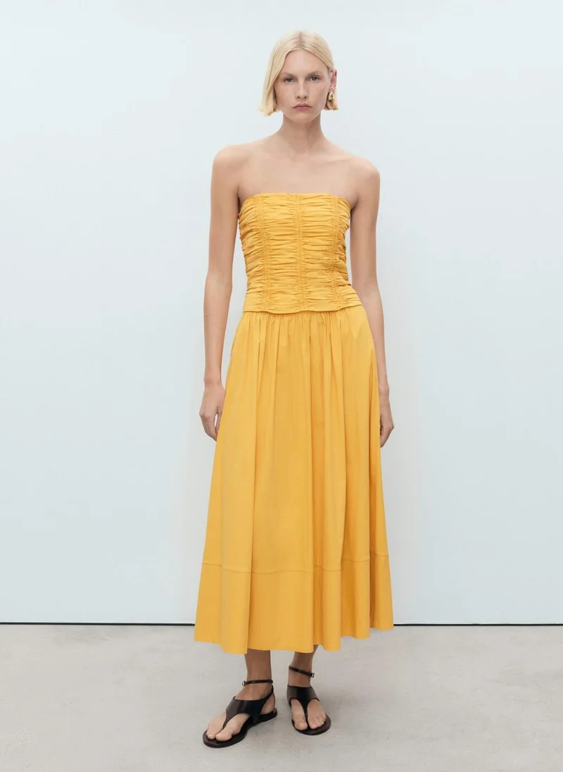 MANGO Long Gathered Skirt