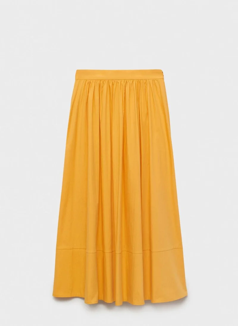 MANGO Long Gathered Skirt