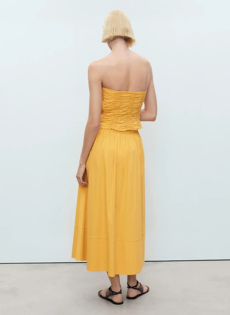 MANGO Long Gathered Skirt