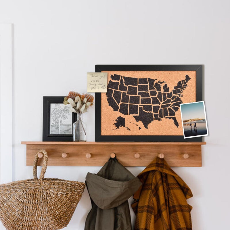 YCCYYCCY Cork Board Map of The United State, 14" X 11" Bulletin Boards for Walls with 10 Pins, Travel Tracker Map for Office, School and Home (US-MAP-2636) - Image 4