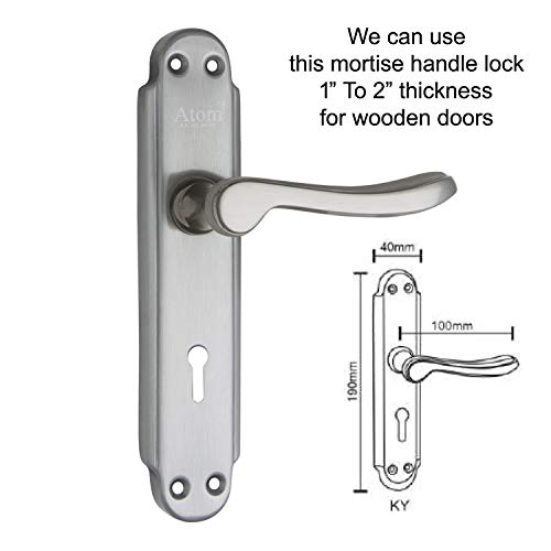Atom Heavy Duty Mortise Door Lock for Bedroom, Living Room, Main Door, Silver Satin Finish | 3 Keys | 6 Lever Double Stage Lockset for House Hotel Office(ALFAKY) - Image 3