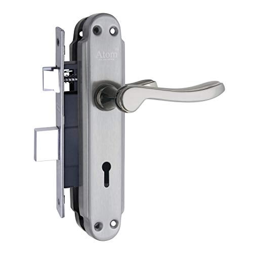 Atom Heavy Duty Mortise Door Lock for Bedroom, Living Room, Main Door, Silver Satin Finish | 3 Keys | 6 Lever Double Stage Lockset for House Hotel Office(ALFAKY) - Image 2