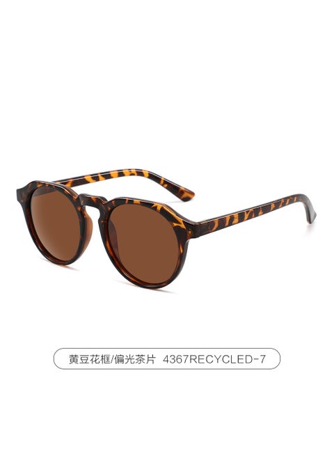 High-Quality Recyclable Retro Polarized Sunglasses C7 bean flower frame polarized tea slices