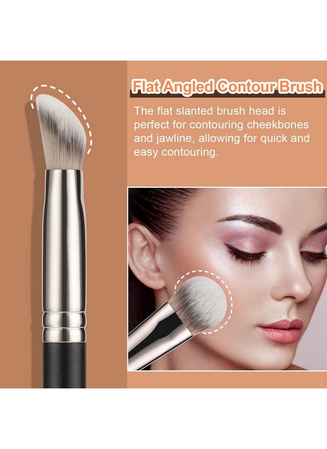 TEOYALL - Angled Contour Brush Synthetic Concealer Brush For Blending Setting Buffing With Liquid Cream And Powder Cosmetic (Angled Brush) - Image 1