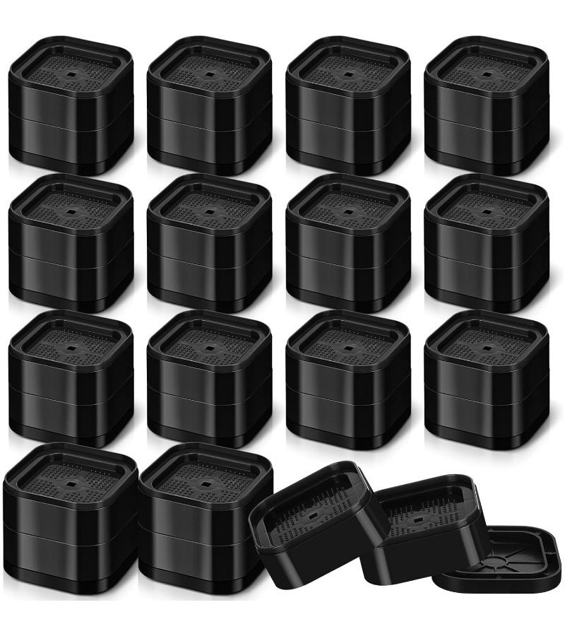 10 Pack Heavy Duty Adjustable Bed Frame Risers Stackable Furniture Risers To Lift Beds Desks Sofas And Tables Black Adds 2 2 Inch - Image 1