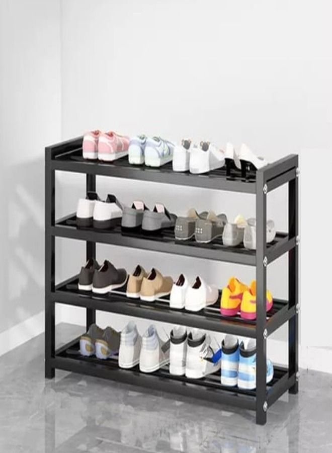 fashionhome Multi Layer Simple Sitting Shoe Organizer Stainless Steel Entry Rack 65 x 25 x 58.5 cm - Image 1