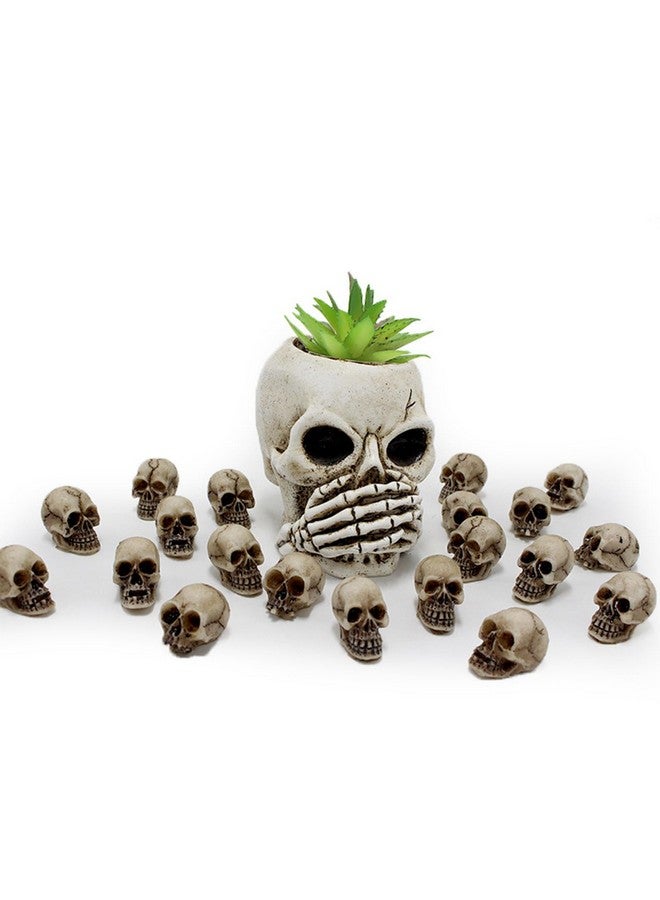 BinaryABC تمثال جمجمة صغير من BinaryABC، رأس هيكل عظمي مصغر، ديكور طاولة، شخصية ميكرو لعيد الهالوين، أدوات مزاح لعيد الهالوين، إكسسوارات منزل مسكون، 20 قطعة - Image 2