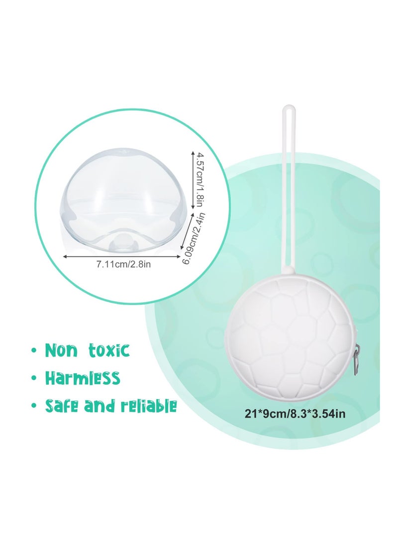 4-Piece Pacifier Holder Set: Silicone Covers & Clear Storage Box, Easy to Clean, Suitable for On-the-Go (Black, White) - Image 2