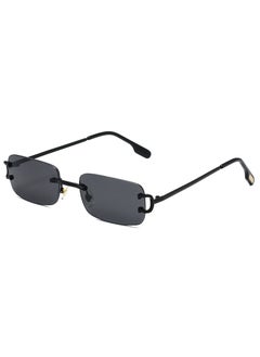 Generic Fashion Square Frameless Sunglasses Unisex Black Frame gray sheet 