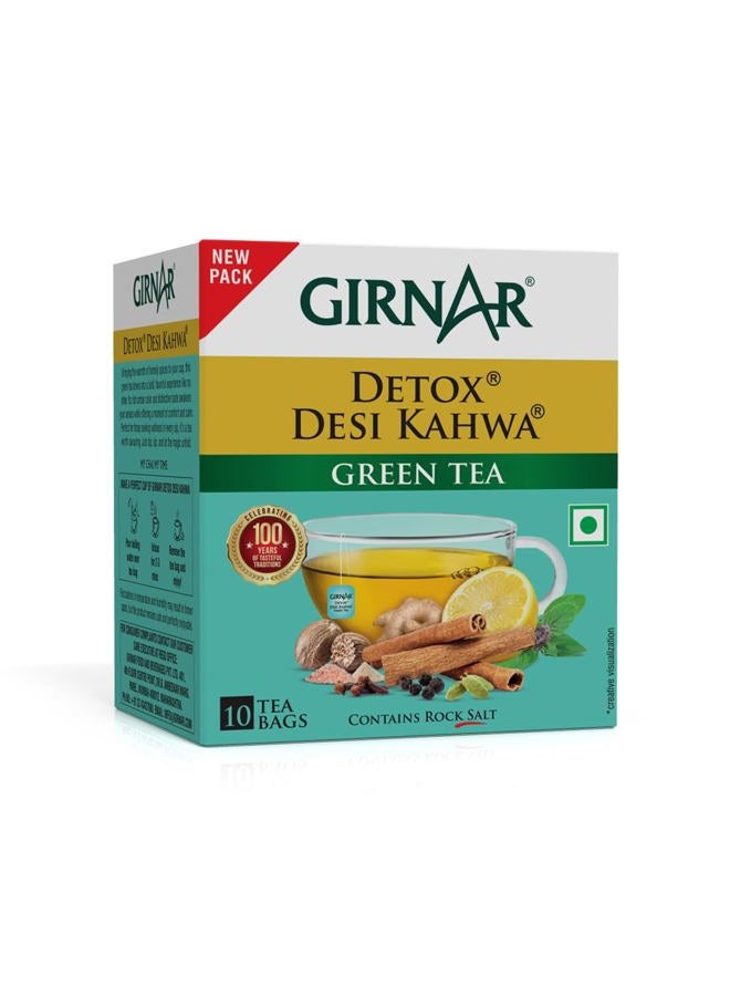 Girnar Detox Green Tea, 10 Sachet Pack … - Image 1