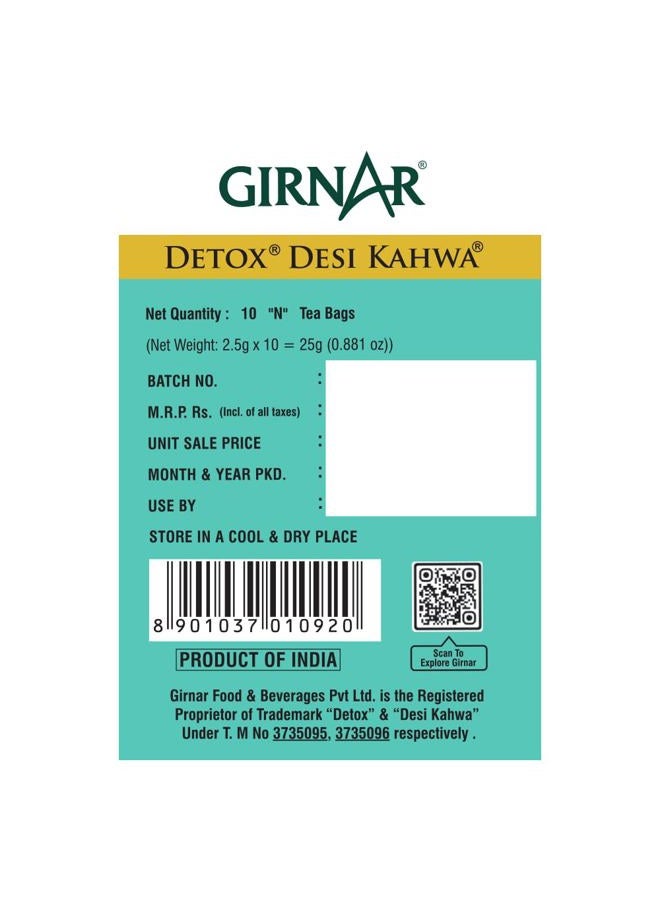 Girnar Detox Green Tea, 10 Sachet Pack … - Image 3