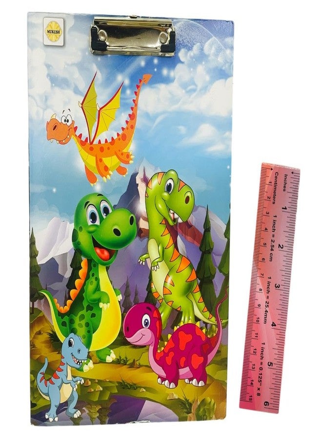 *MUKESH* MUKESH Wooden Exam Board for Students (Free Scale) Cute Dinosaur Pattern| Size- 36.5 x 24.5 cms | Clipboard | Exam Board| Writing Pad for Exams | Clip Pad | Exam Pad for Students, Boys, Girls, Kids | - Image 1