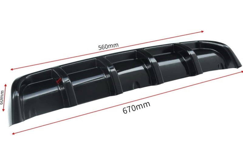 AUTO MT 6 Fin Diffuser Rear Bumper Lip 62.5X16X4.5cm car Universal Glossy Black ABS Spoiler 6 Wing Car Attractive Spoiler - Image 3