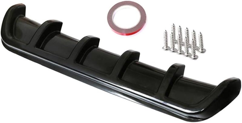 AUTO MT 6 Fin Diffuser Rear Bumper Lip 62.5X16X4.5cm car Universal Glossy Black ABS Spoiler 6 Wing Car Attractive Spoiler - Image 1