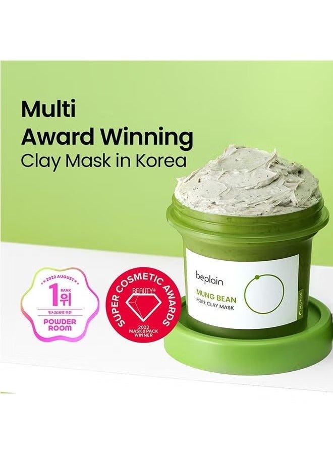 beplain Mung Bean Pore Clay mask 120ml, Wash Off Mask for Blackhead and Whitehead Care, Gently Exfoliate and Tighten Pores - Image 2