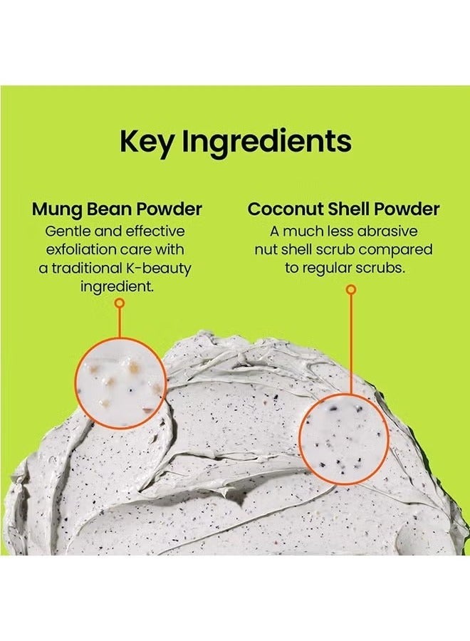 beplain Mung Bean Pore Clay mask 120ml, Wash Off Mask for Blackhead and Whitehead Care, Gently Exfoliate and Tighten Pores - Image 4