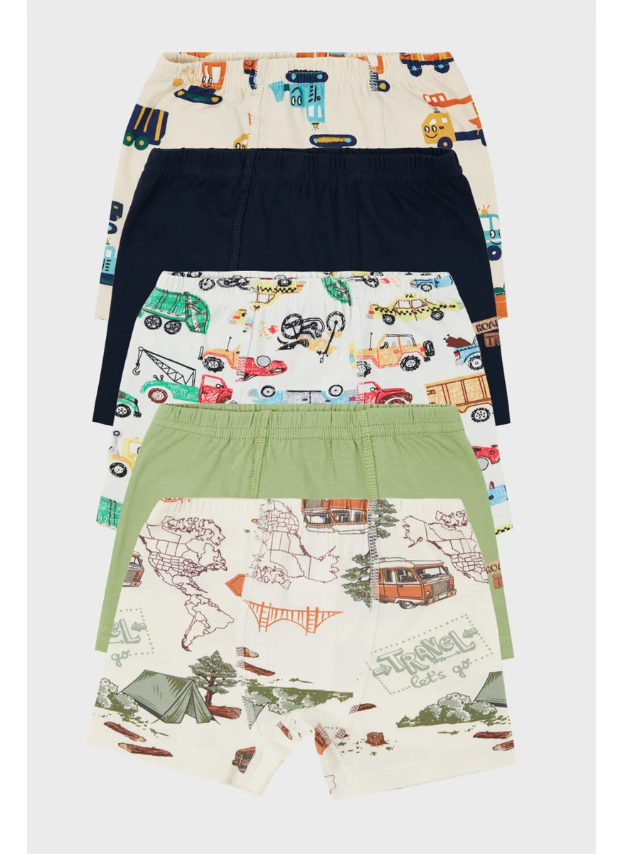 ليلا Patterned Stretch Cotton 5 Pack Boxer Boy Boxer 6651007 CAR