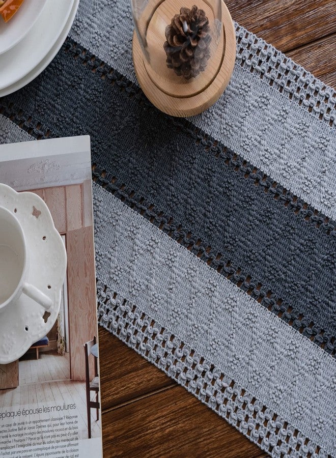 Alynsehom Macrame Cotton Table Runner, Boho Farmhouse Style Hand Woven Cotton Table Runner with Tassels for Kitchen Dining Table (12 x 71 inch) - Image 5