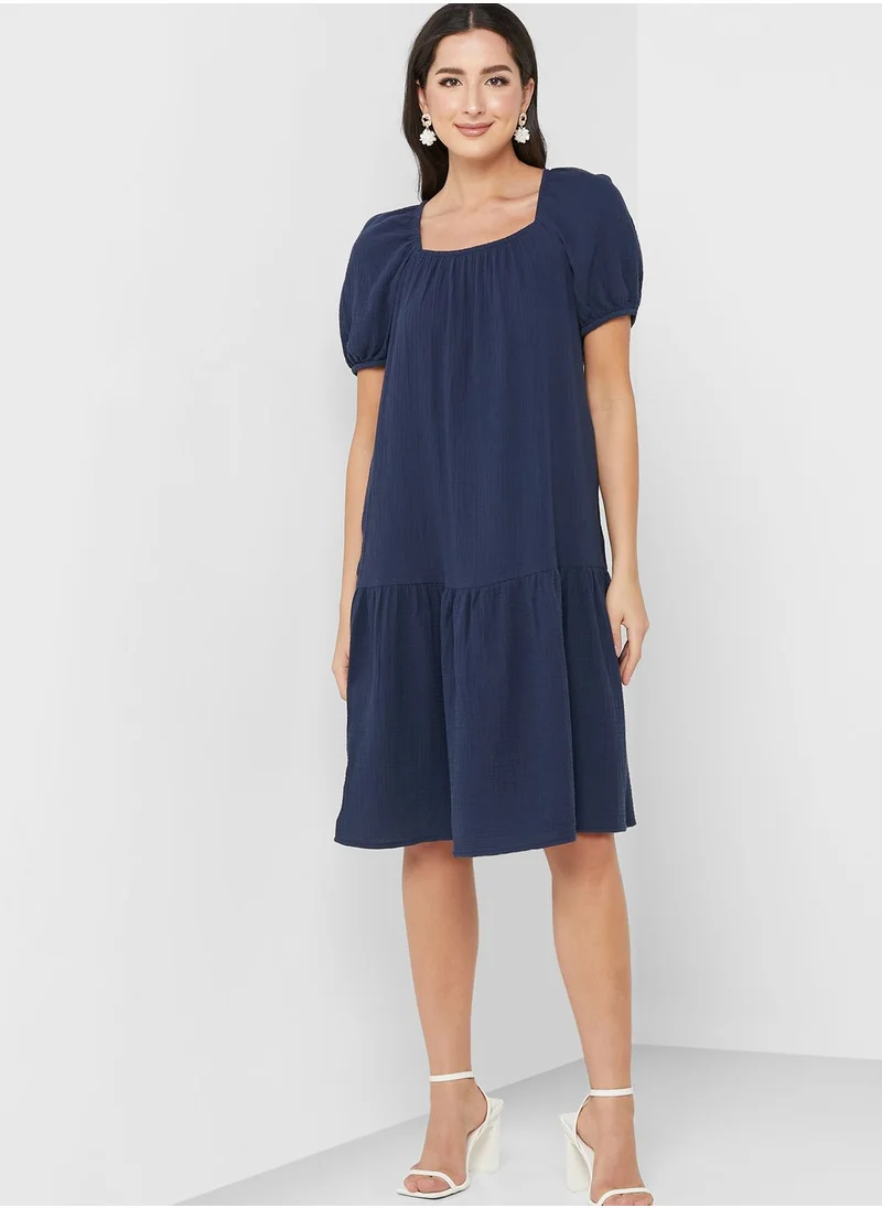 VERO MODA Puff Sleeve Tiered Dress
