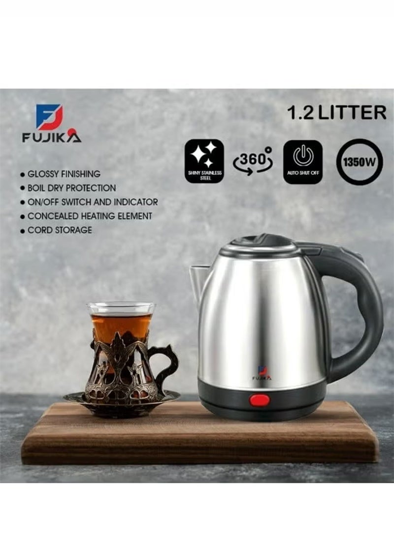 فوجيكا غلاية كهربائية - 1200واط - 1.2 لتر - ستيل - FJK-120 - Image 3