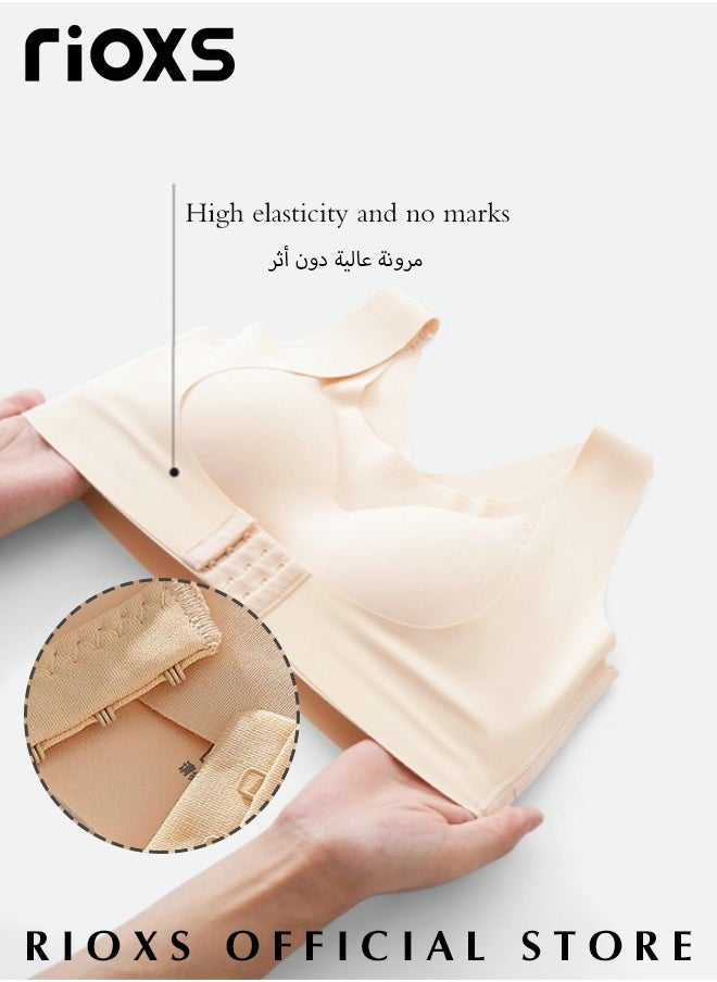 ريوكس - حمالة الصدر الانثوية الامامية الانثوية,2 حزمة الملابس الداخلية صدرية دفع حتى, الملابس الداخلية Shaper الدعم القمم مع الظهر X Strap, أنثى وضع تصحيح الحمالة, رفع حمالة الصدر, تغطية كاملة الأكواب حمالة الصدر النوم, حمالة الصدر اليومية - Image 1