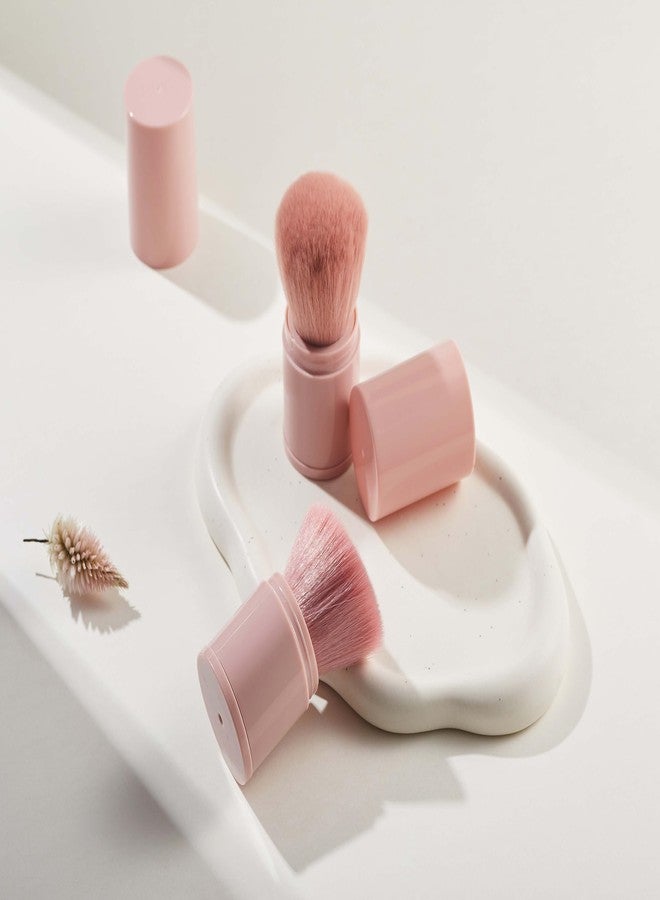 Coshine Portable Retractable Kabuki Makeup Brush, COSHINE 2 Pack Travel Brush Set for Blending Liquid, Blush, Bronzer, Buffing and Sunscreen - Image 5