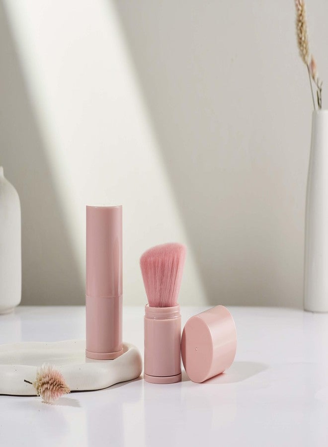 Coshine Portable Retractable Kabuki Makeup Brush, COSHINE 2 Pack Travel Brush Set for Blending Liquid, Blush, Bronzer, Buffing and Sunscreen - Image 4