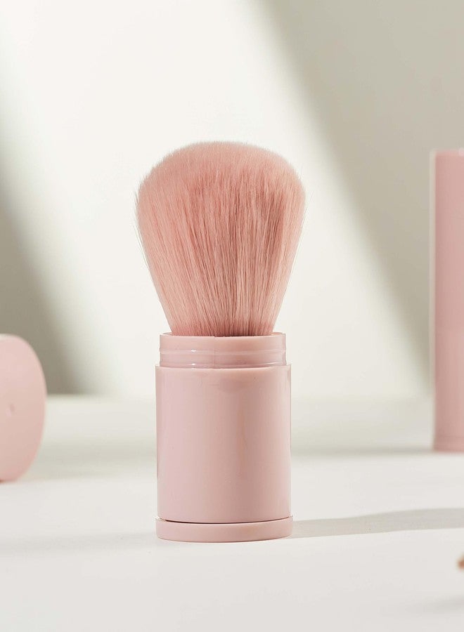 Coshine Portable Retractable Kabuki Makeup Brush, COSHINE 2 Pack Travel Brush Set for Blending Liquid, Blush, Bronzer, Buffing and Sunscreen - Image 3