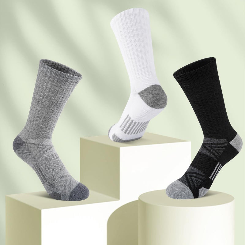 Comfoex Boys Sport Crew Socks For Kids 4-7 7-10 Years Old Athletic Calf Long Socks With Cushioned Sole 10 Pairs - Image 2
