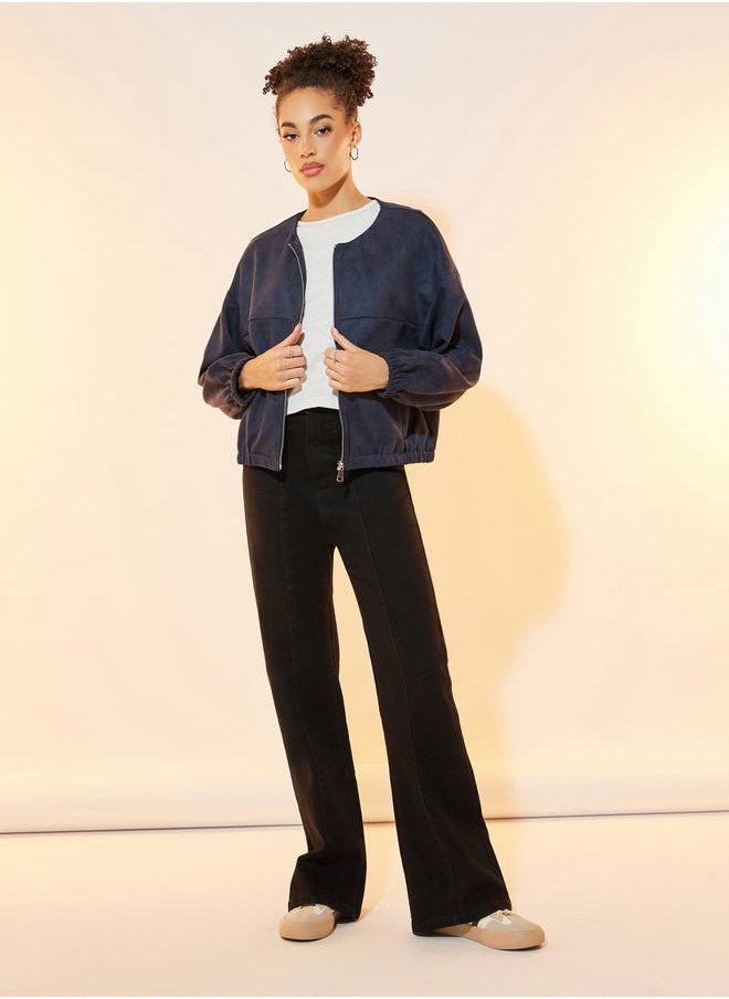 Styli - Suede Look Front Zip Regular Fit Jacket - Image 1