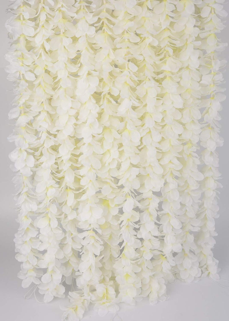 LUSHIDI 328Ft Artificial Silk Wisteria Vine Hanging Flowers Garland Home Outdoor Wedding Arch Garden Wall DecorPack of 10 Off White
