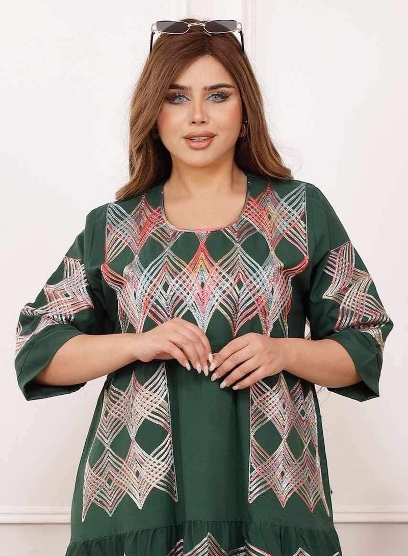 Embroidered cotton galabiya  - Image 2