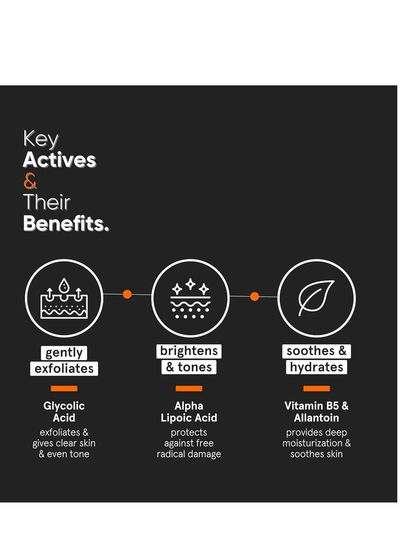 Minimalist 7% ALA & AHA Face Wash for Brightening, Exfoliating, Glow & Even Tone | With Vitamin B5 For Hydration & Glycolic Acid For Exfoliation | 3.4 Fl Oz / 100 ml - Image 4