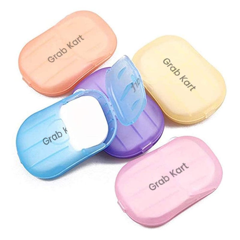Grab Kart Disposable Travel Paper Soap Strips For Handwash Travelling Scented Mini Paper Soap Sheets Flakes Cleaning Foaming Hand Washing Pack Of 2 Total 40 Sheets - Image 1