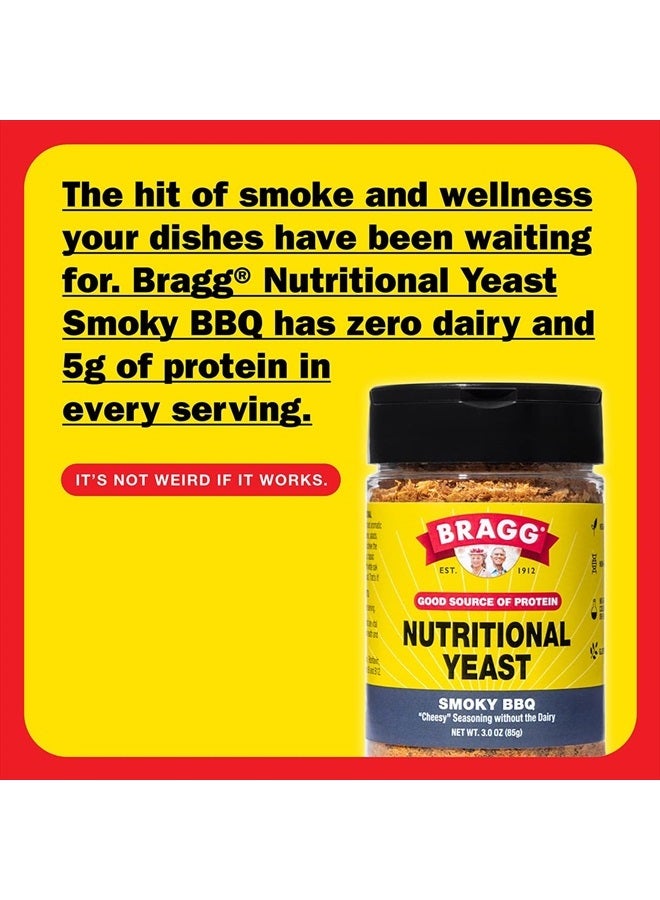 Bragg Premium Nutritional Yeast Seasoning - Vegan, Gluten Free – Good Source of Protein & Vitamins – Nutritious Savory Parmesan Cheese Substitute (Smoky BBQ, 3.0 Ounce (Pack of 1)) - Image 2