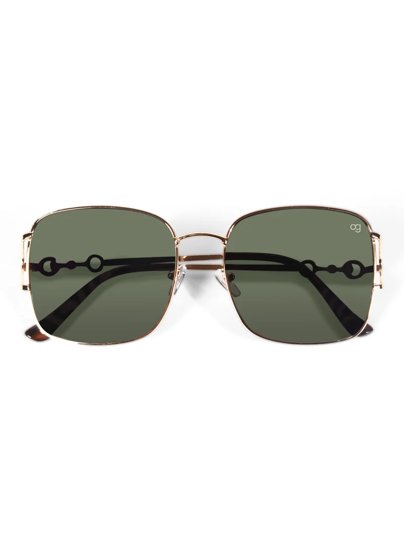 Woggles Olive Aura Square Sunglasses